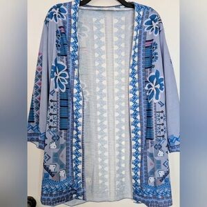 MISSLOOK Blue Floral Patterned Sweater